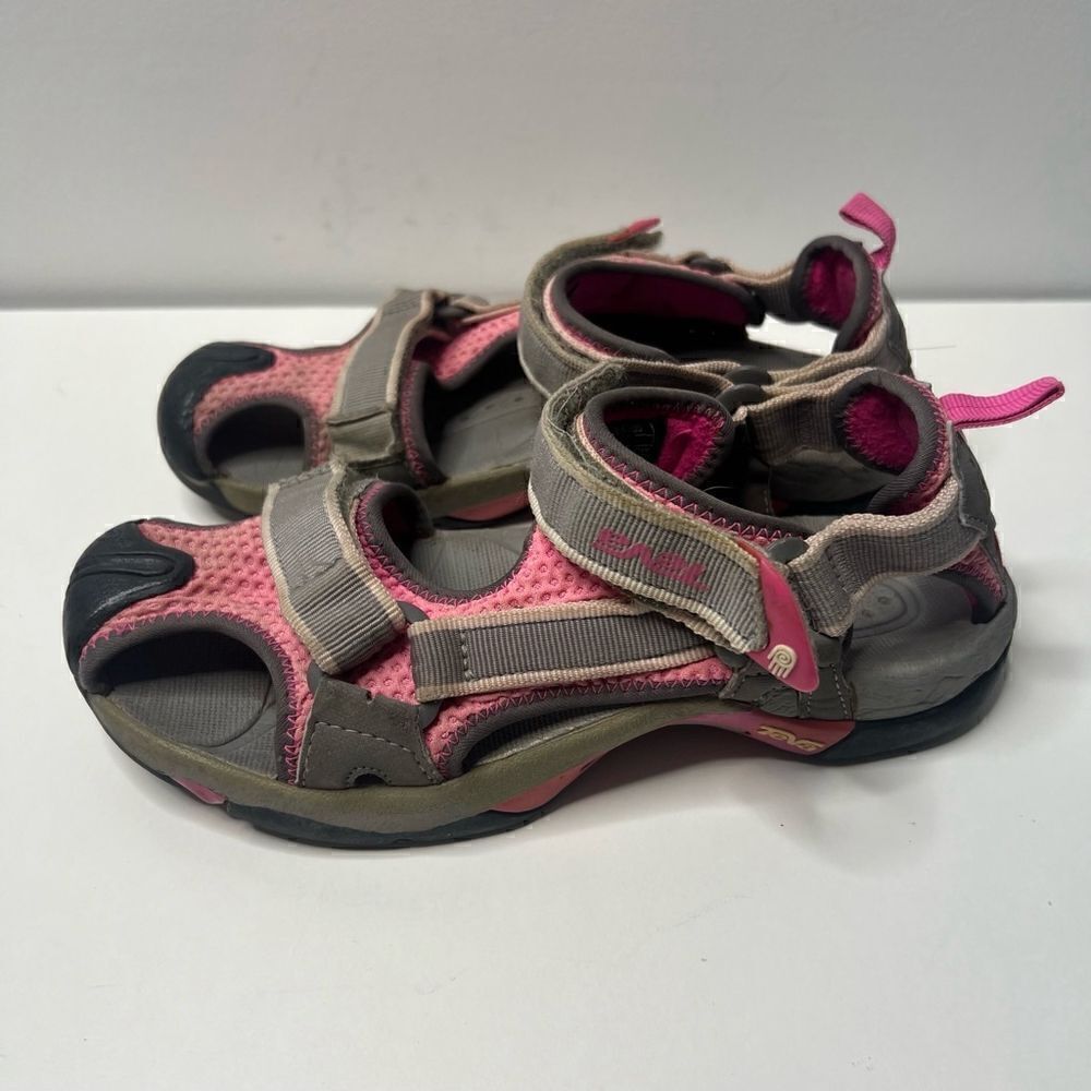 Teva Girls Kids Size 3 Hydro Water Hiking Sandals Pink Grey